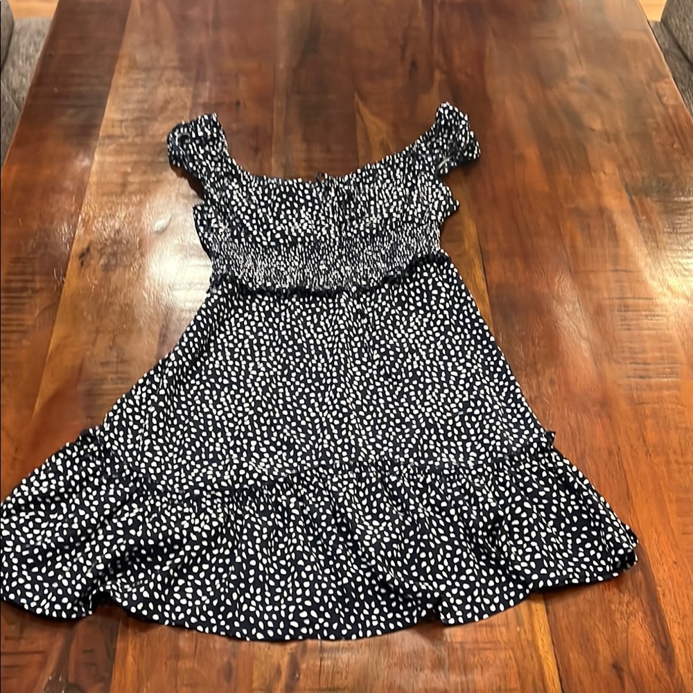 Women's Polka Dot Dress - Navy and White